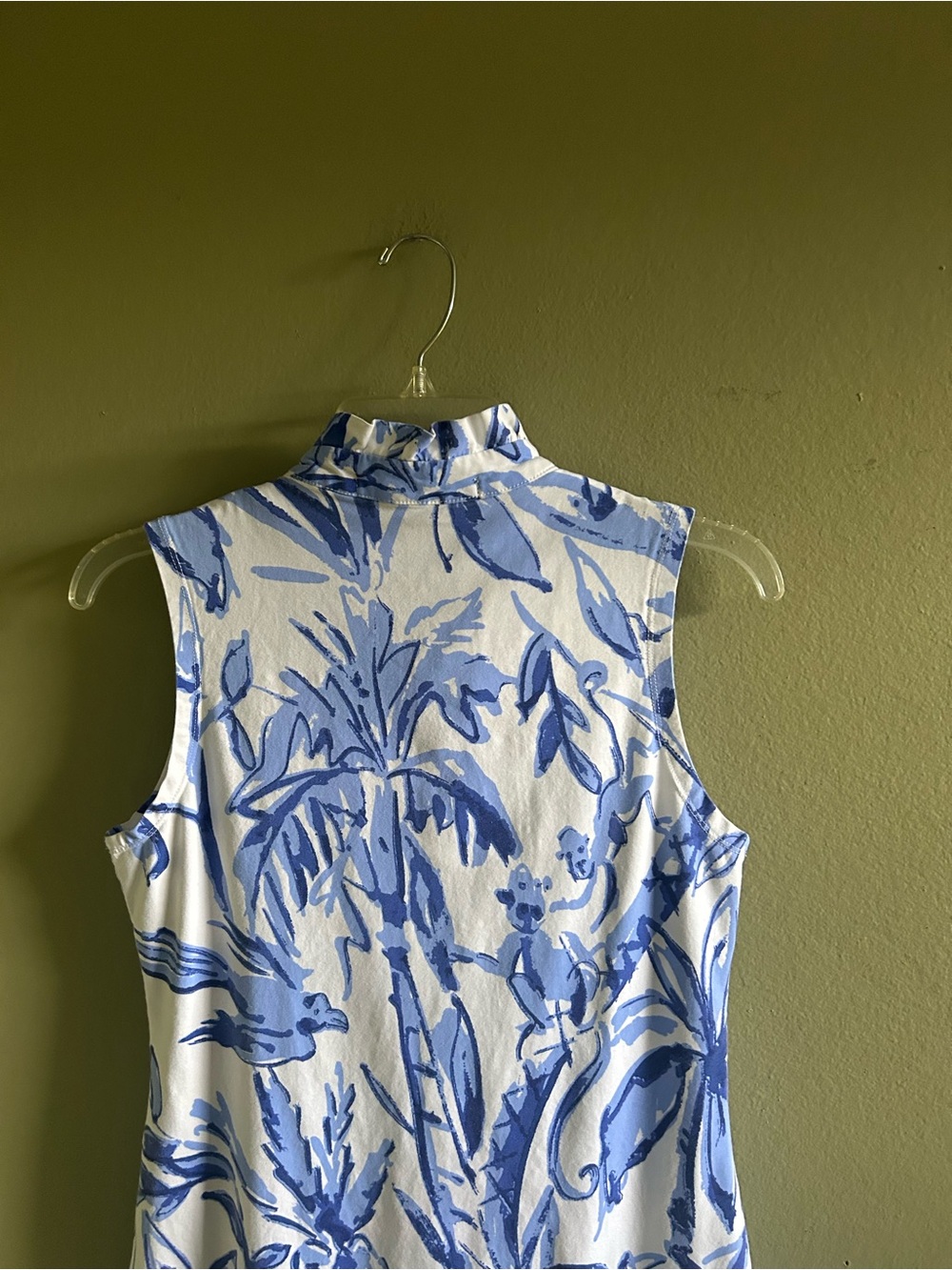 Barbara Erickson Sleeveless Blue & White Floral Shift Dress Sz S - Picture 4 of 7